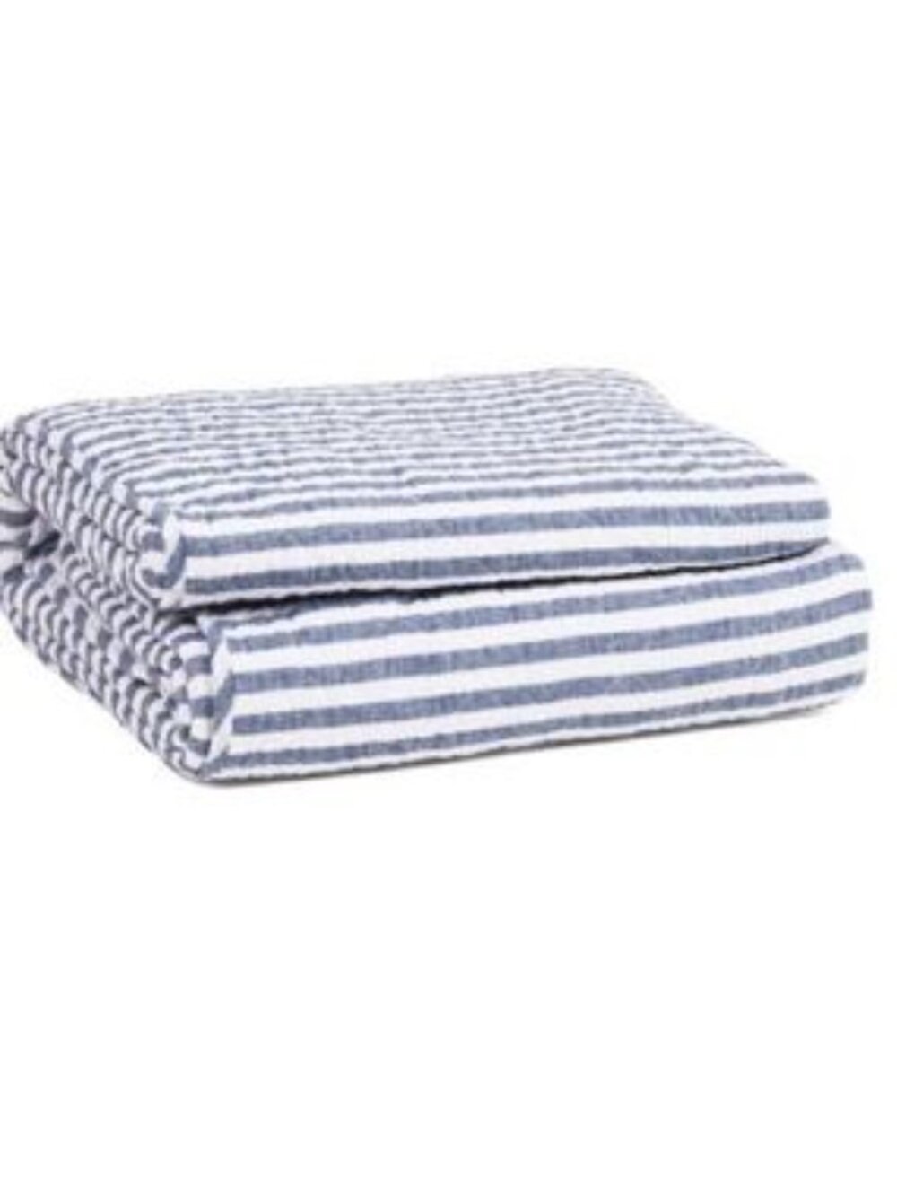 Brooks Brothers Navy and White Striped Linen-Cotton Quilt Set - Picture 2 of 2